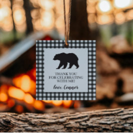 Vild Ett björn Svart Buffalo Play Birthday Gåvor Etiketter