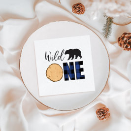 Vild Ett björnblått Buffalo Play Första födelsedag Pappersservett