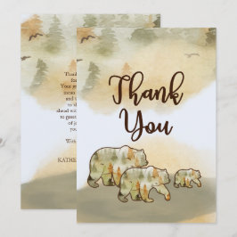 Vild ett björnskur Tack för trädbeklädnad Kort