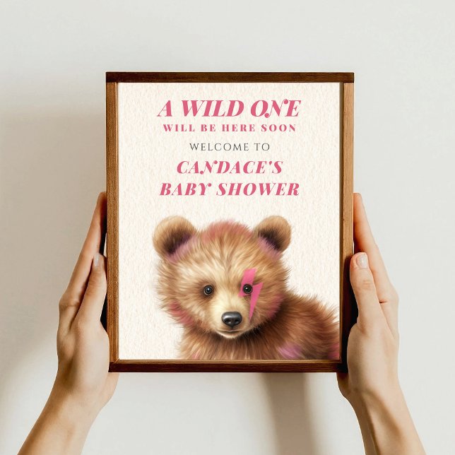 Vild Ett blixtblixt Bear Baby Shower Välkommen Poster (Skapare uppladdad)