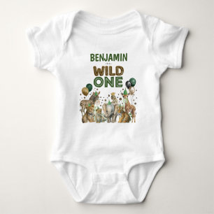 Vild Ett Boy Birthday Jungle Safari Party Animals T Shirt