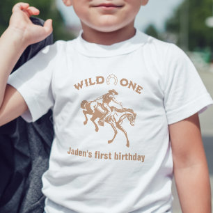 "Vild ett" CowboyPersonlig Första födelsedag T Shirt