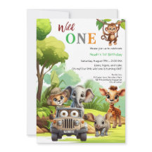 Vild Ett Cute Jungle Animal Barns första födelseda