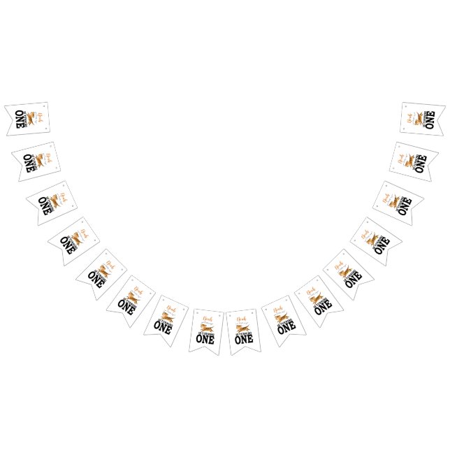 Vild Ett Cute Jungle Tiger 1:a födelsedag Vimplar (Alla)