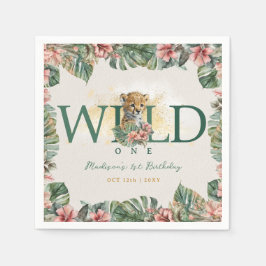 Vild Ett djur Guepard Pojke 1:a födelsedag Pappersservett