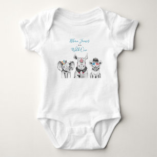 Vild Ett djur Safari Black White Birthday T Shirt