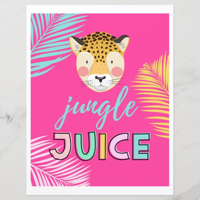 Vild ett Drink-tecken | Jungle Juice Sign | Cheeta (Framsida)