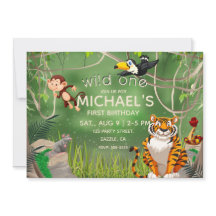 Vild Ett födelsedag Jungle Animals Party