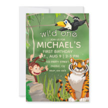 Vild Ett födelsedag Jungle Animals Party