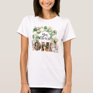 Vild Ett födelsedag Safari Animal Photo Mamma T Shirt