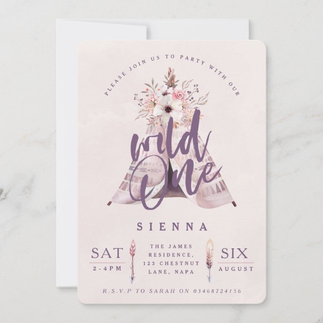 Vild ett födelsedagsfest inbjudan (Framsida)