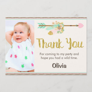 Vild ett för födelsedagtack för pil stam- 1st kort