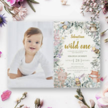 Vild Ett Forest Cute Animals Boho Boy 1st Birthday