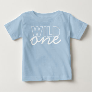 Vild ett första födelsedag Baby T-shirt i marinen