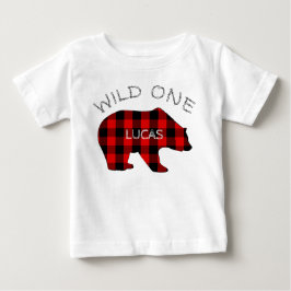 Vild Ett första födelsedag Bear Lumberjack-pålägg Tee