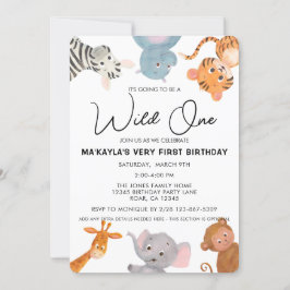 Vild ETT första födelsedag för safari-djungeln Inbjudningar