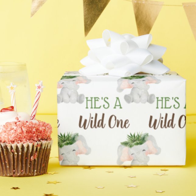 Vild Ett första födelsedag Jungle Safari Presentpapper (Födelsedagsfest)