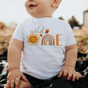 Vild Ett första födelsedag regnbåge och Sol Party T Shirt