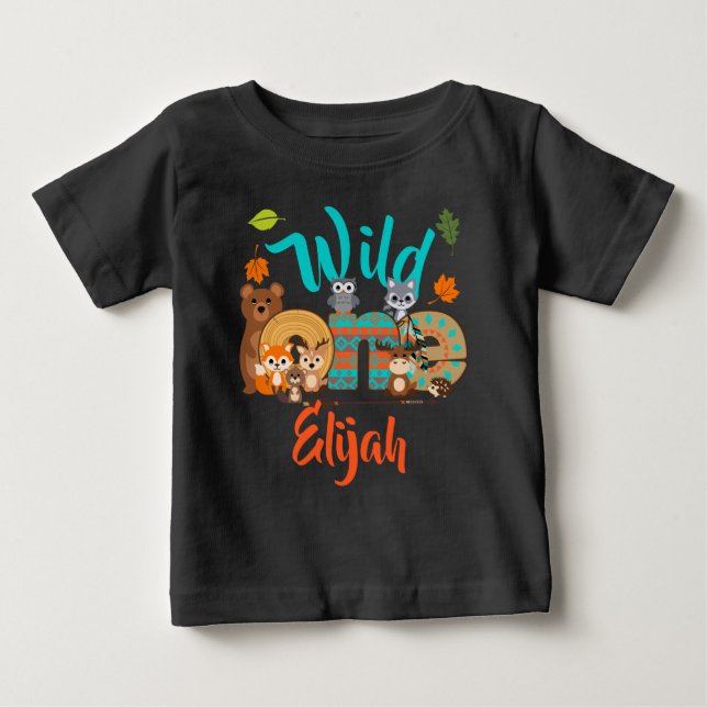 Vild ett | Första födelsedag Woodland Arrow T Shirt (Framsida)