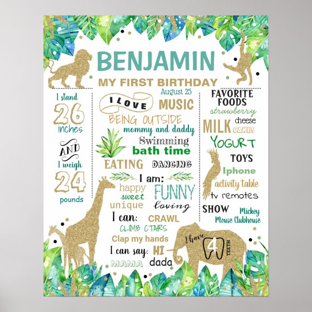 Vild ett första milstolpe på födelsedagen poster (Framsidan)