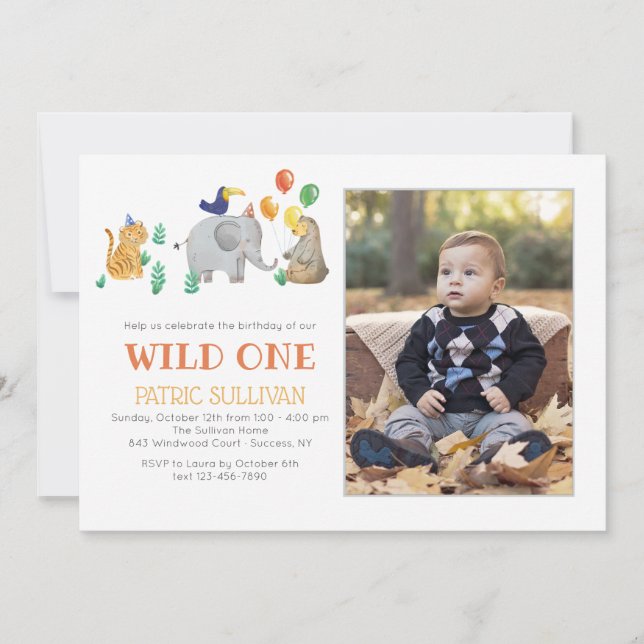 Vild ett foto-Födelsedagsfest Inbjudningar (Framsida)