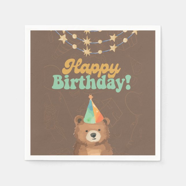 Vild ett:Gå med oss för en första födelsedag Pappersservett (Framsidan)