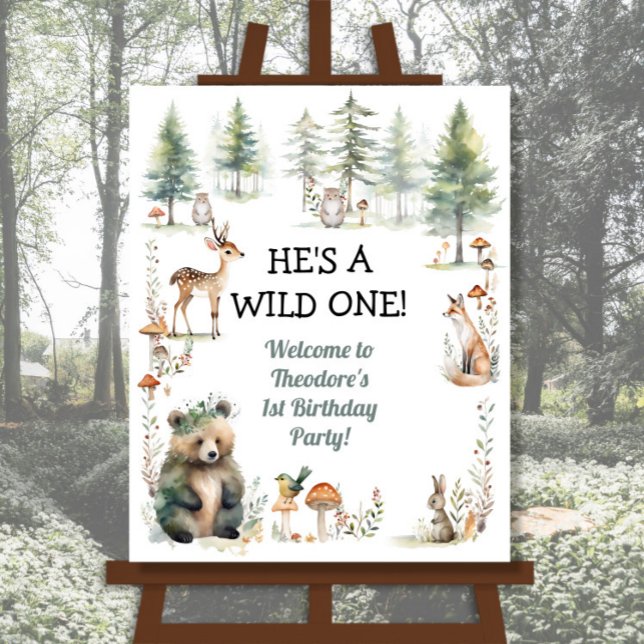 Vild ett Hjort av trädjordsdjur i Cute Woodland Poster (Skapare uppladdad)
