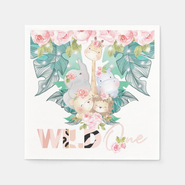 Vild ett jungeldjur pappersservett (Framsidan)