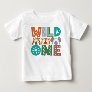 Vild Ett jungeltema 1:a födelsedagen Baby T-Shirt
