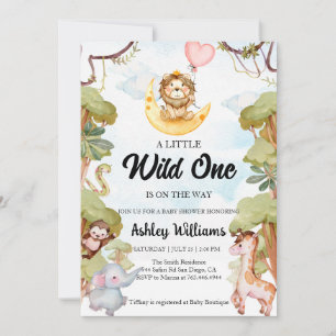 Vild ett jungle Animals Boy Shower-inbjudan Inbjudningar