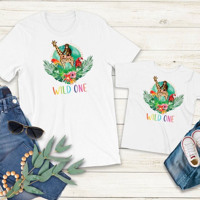 Vild ett jungle Safari Animals Modern vattenfärg T Shirt (Skapare uppladdad)