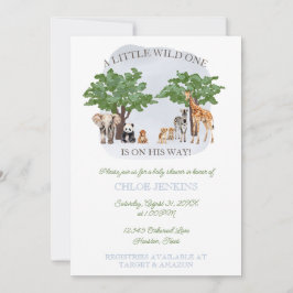 Vild ett juvans safari-inbjudan för babyskor inbjudningar