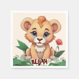 Vild ett Lejont jungeltema för Cute Pappersservett