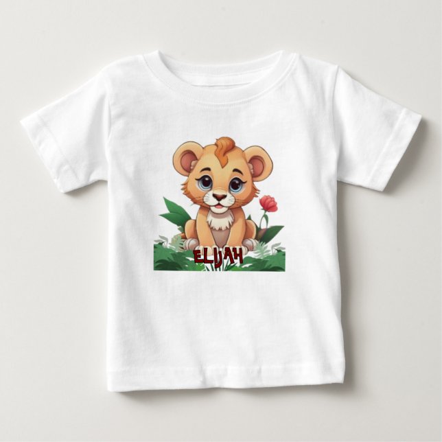 Vild ett Lejont jungeltema för Cute T Shirt (Framsida)