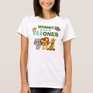 Vild Ett Mamma Jungle Safari Zoo Animal Twillingar T Shirt
