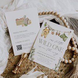 Vild ett | Neutralt Boho Safari Baby Shower Inbjudningar