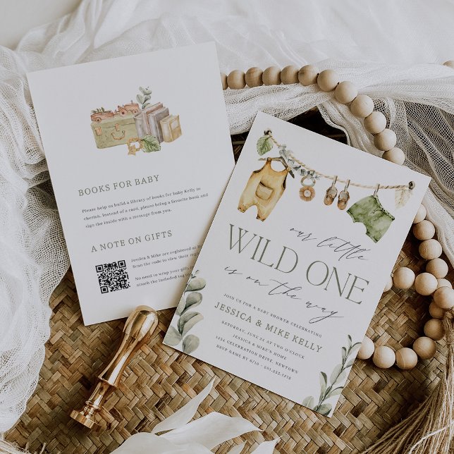 Vild ett | Neutralt Boho Safari Baby Shower Inbjudningar (Skapare uppladdad)