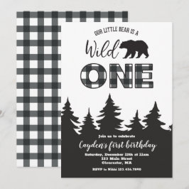 Vild ett örat Buffalo Play Första födelsedagsinbju Inbjudningar