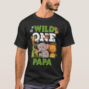 Vild Ett Pappa Zoo Birthday Safari Jungle Animals T Shirt