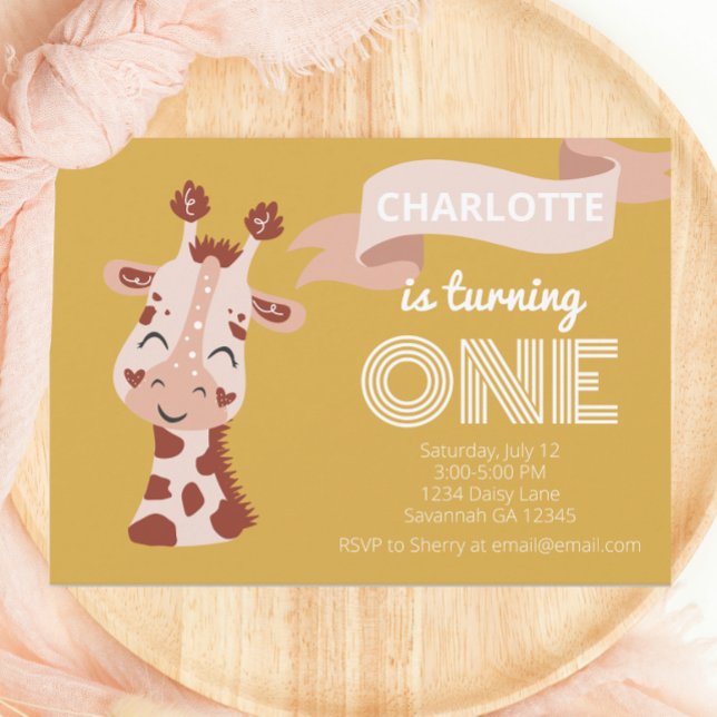 Vild ett Party-djur (Giraffe) Inbjudningar (Skapare uppladdad)