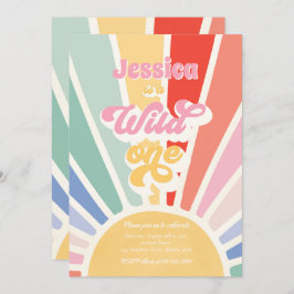 Vild ett regnbåge Sunshine 1:a födelsedag Party Inbjudningar