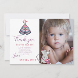 Vild Ett roligt foto på första födelsedagen tack Inbjudningar