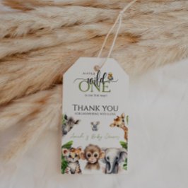 Vild ett Safari Animal Jungle Baby Shower-favorite Presentetikett