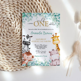 Vild ett Safari Animals Baby Shower-inbjudan Inbjudningar