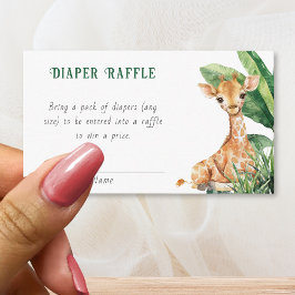 Vild ett Safari Animals babyskor Diaper Raffle Tilläggskort