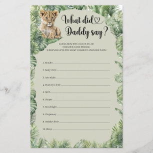 Vild ett Safari Animals Vad sa pappa?
