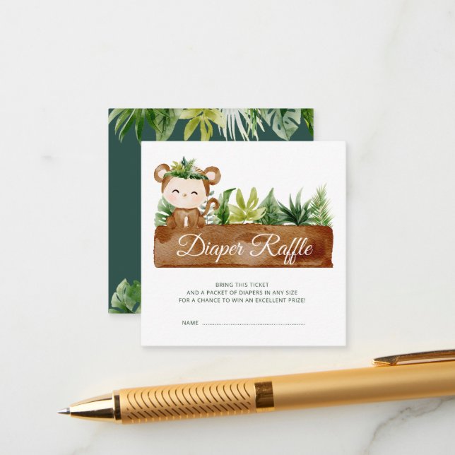 vild ett safari-diaper raffle biljett tilläggskort (Fram/Back In Situ)