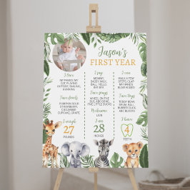 Vild Ett Safari-djur 1:a födelsedagsskylt Poster