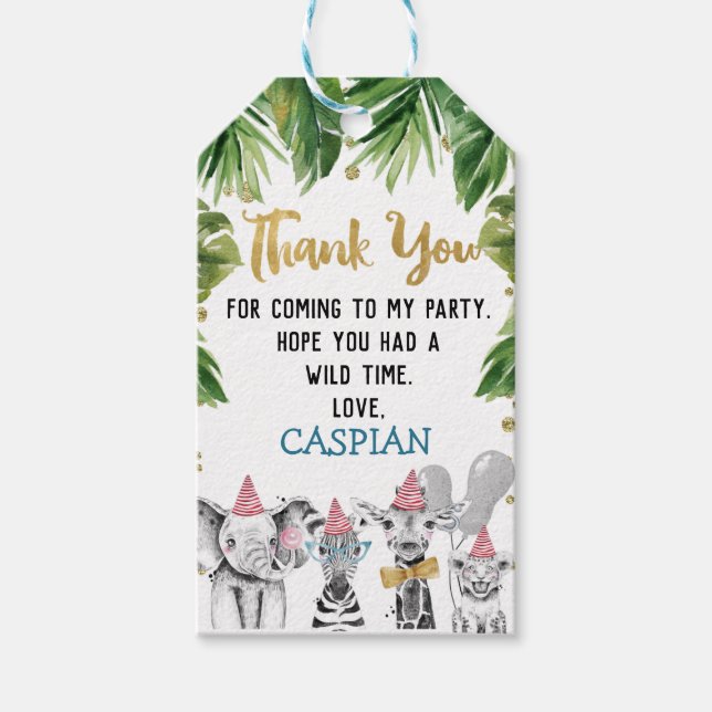 Vild ett Safari-favoritmärke för födelsedagen Presentetikett (Framsidan)