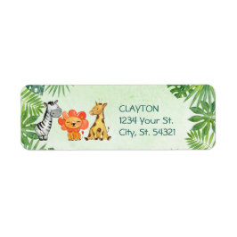 Vild ett, Safari Första födelsedag Returadress Etikett